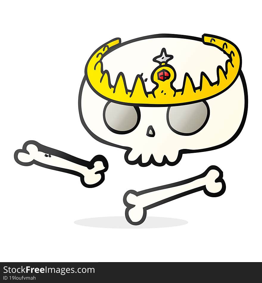 cartoon skull wearing tiara