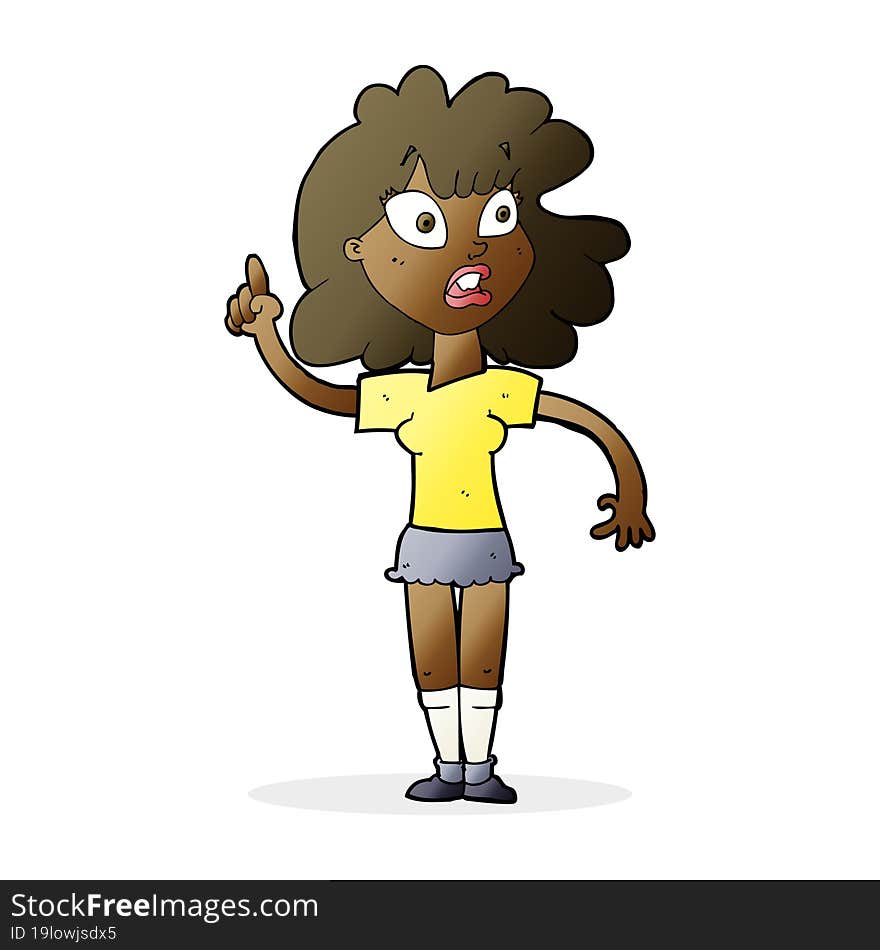 cartoon woman making point