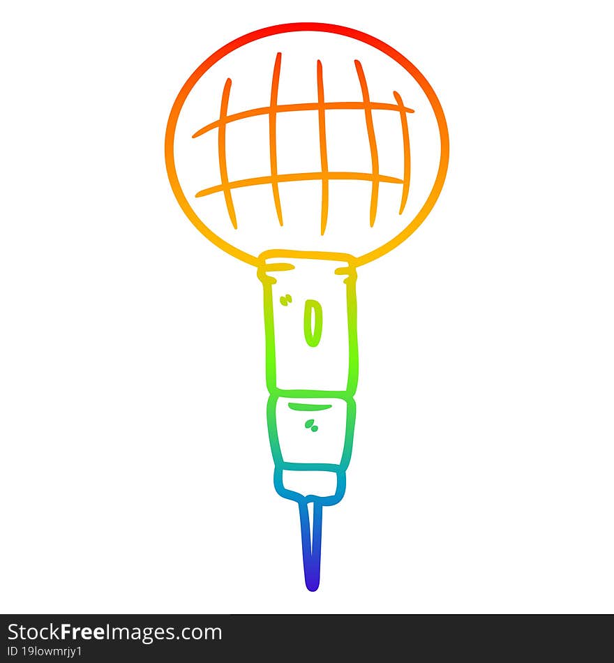 rainbow gradient line drawing cartoon microphone