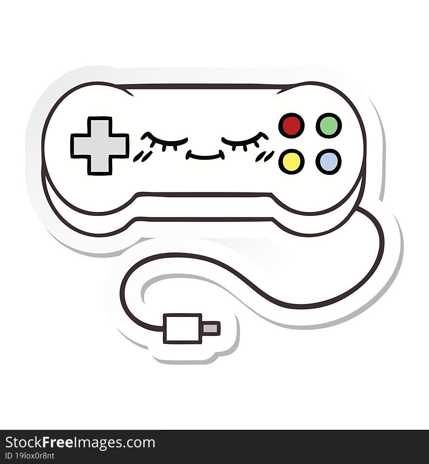 sticker of a cute cartoon game controller