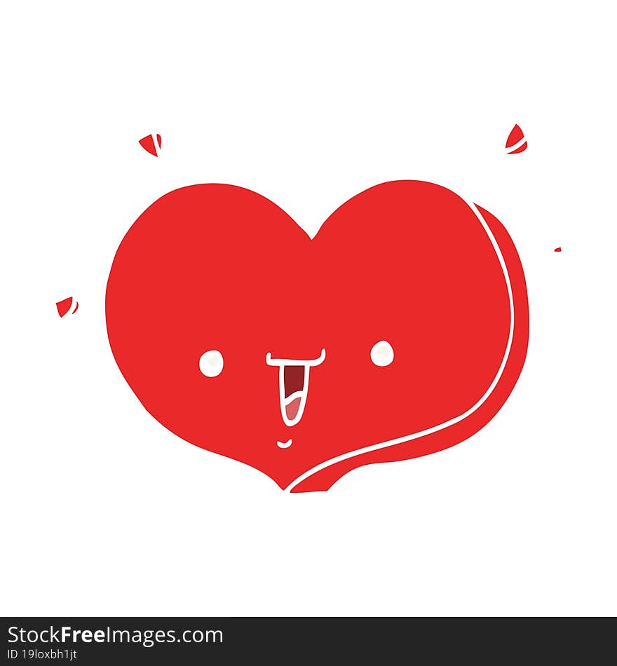 flat color style cartoon happy love heart