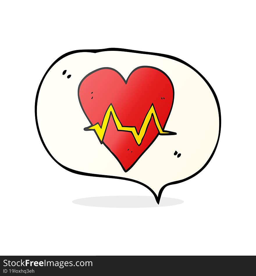 freehand drawn speech bubble cartoon heart rate pulse symbol