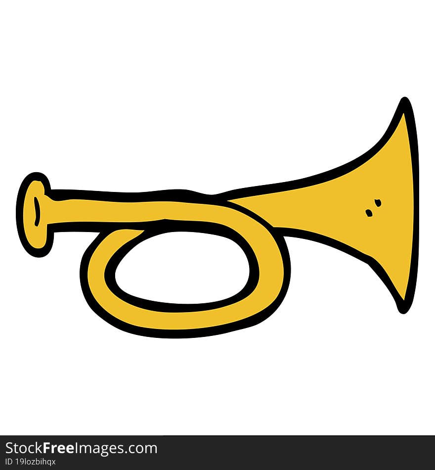 cartoon doodle brass horn