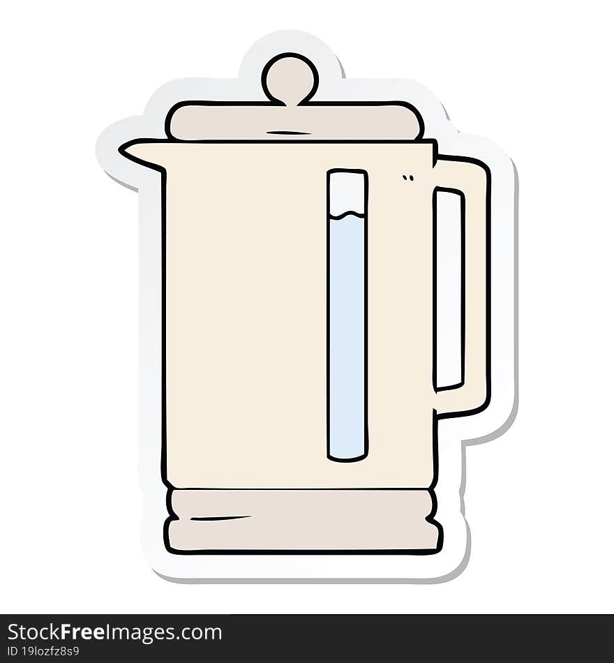 Sticker Of A Cartoon Electric Kettle