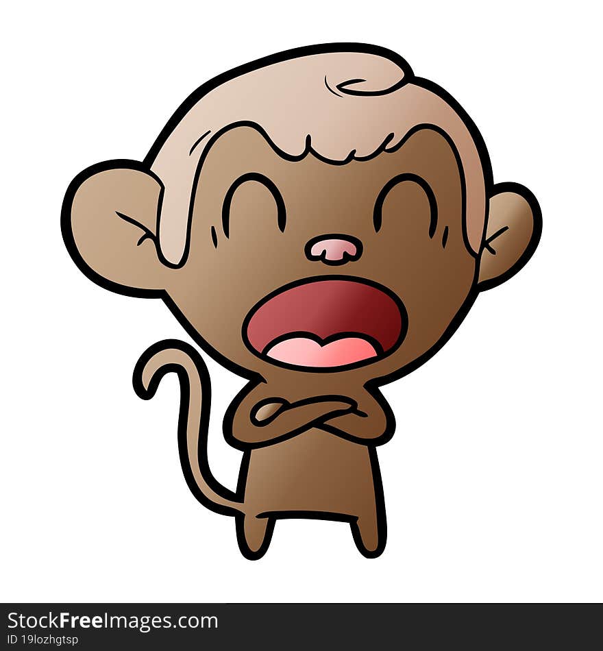 shouting cartoon monkey. shouting cartoon monkey