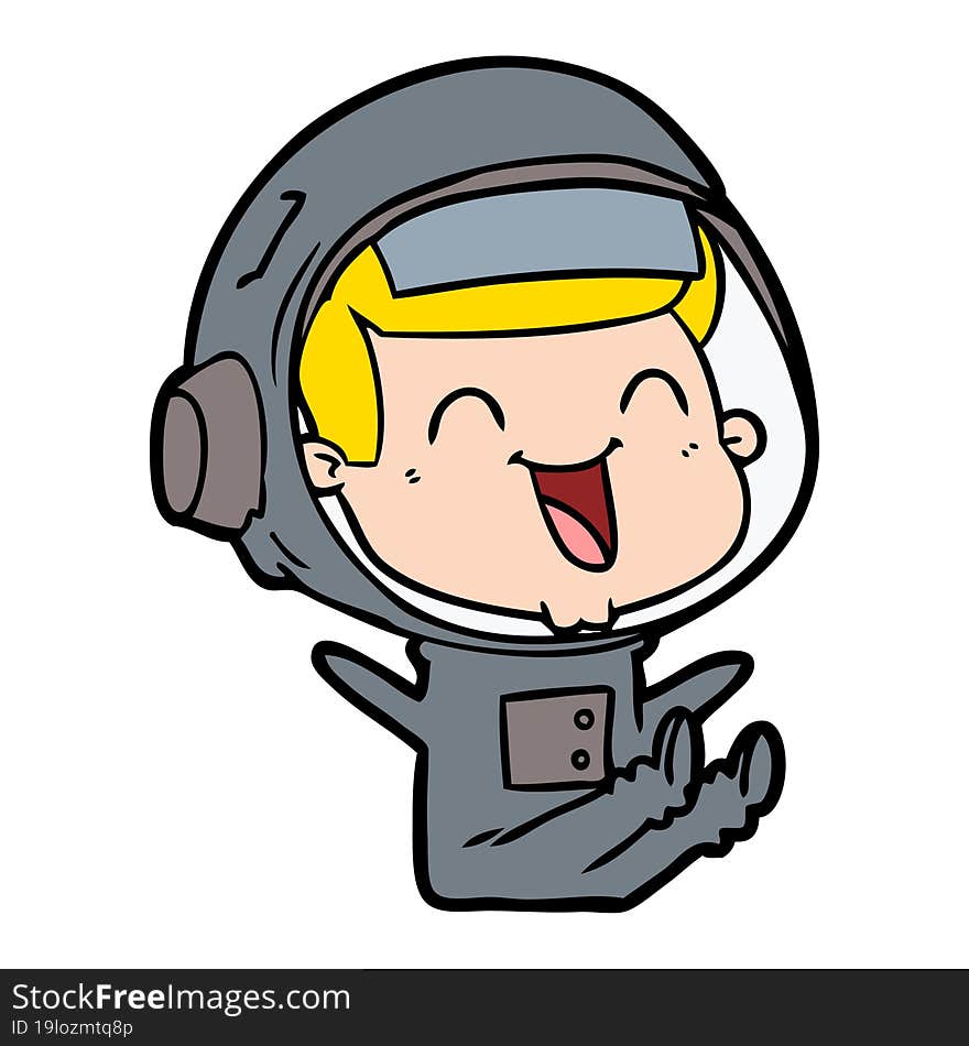 happy cartoon astronaut. happy cartoon astronaut