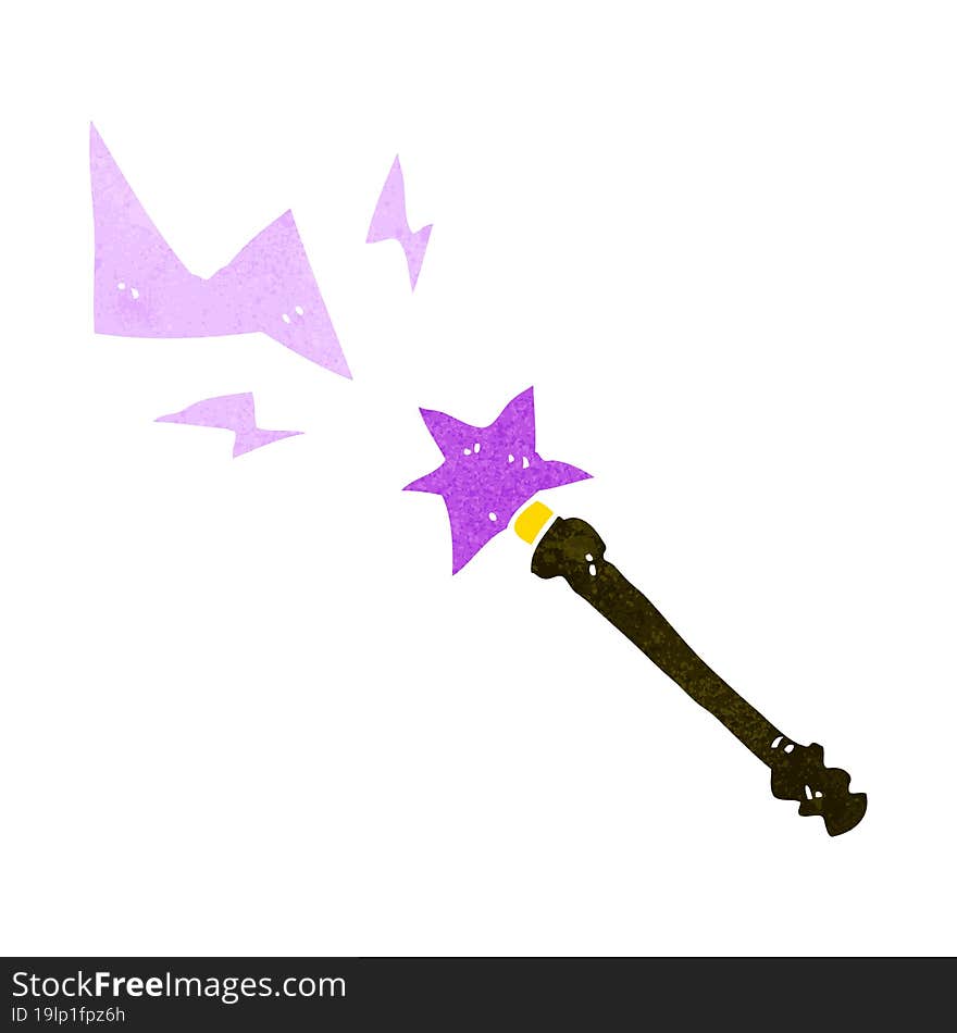 cartoon magic wand casting spell