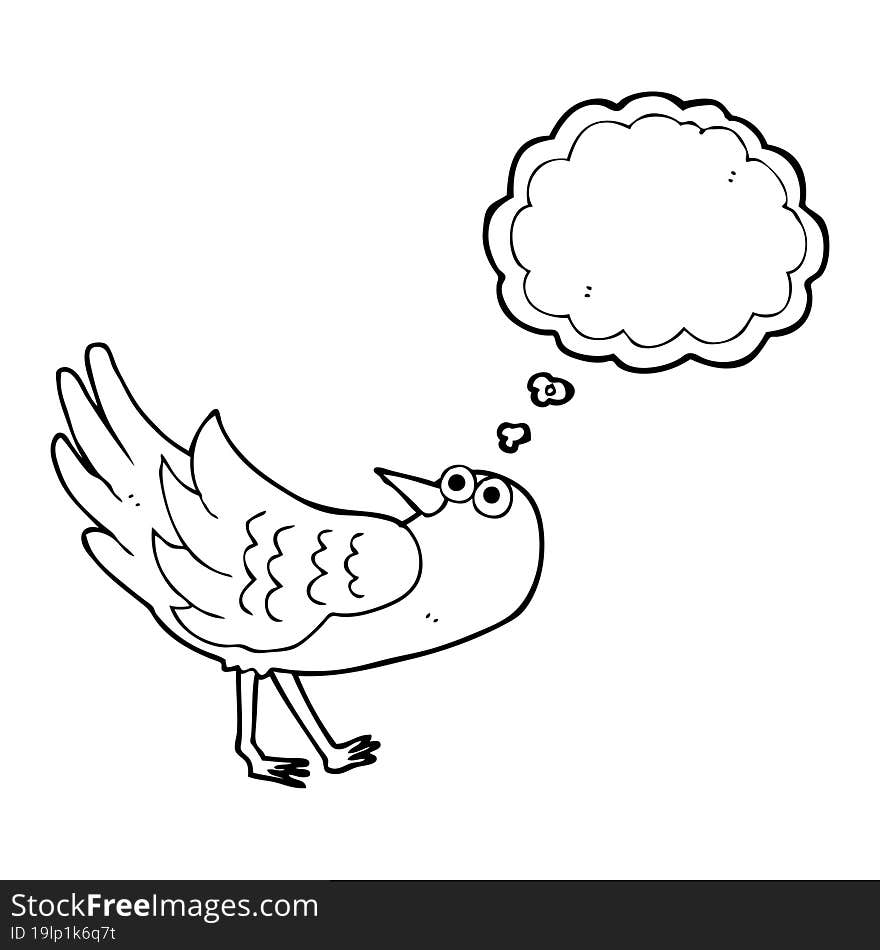 Thought Bubble Cartoon Bird