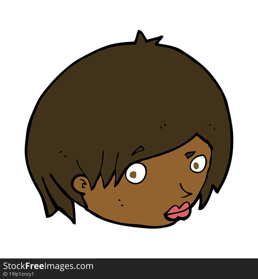 cartoon female face with raised eyebrow