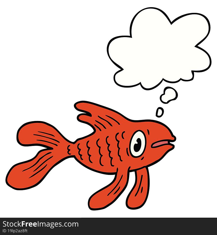 cartoon fish and thought bubble