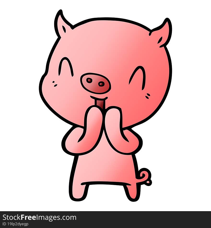 happy cartoon pig. happy cartoon pig