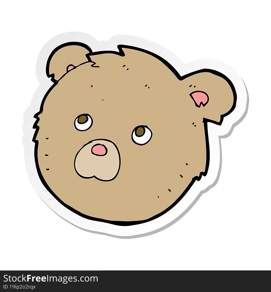 Sticker Of A Cartoon Teddy Bear Face