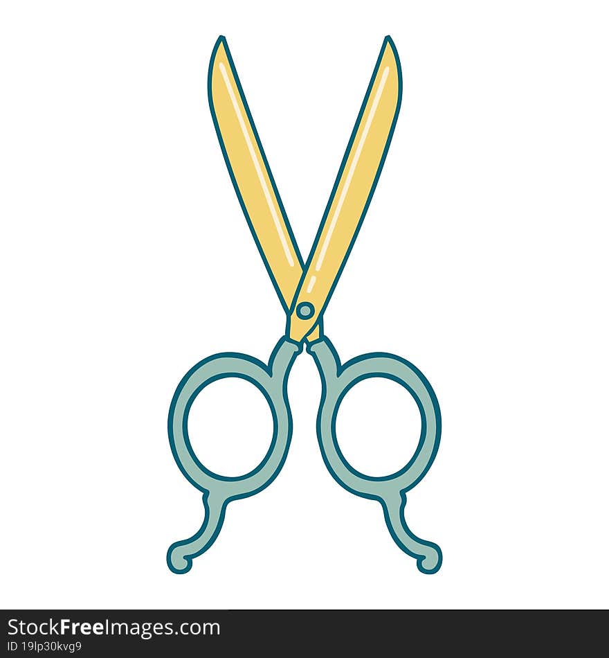 tattoo style icon of barber scissors