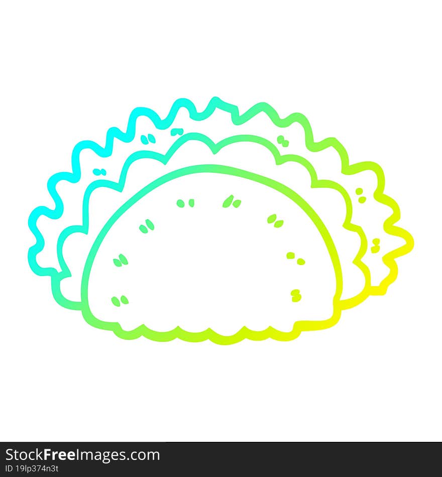 cold gradient line drawing cartoon taco