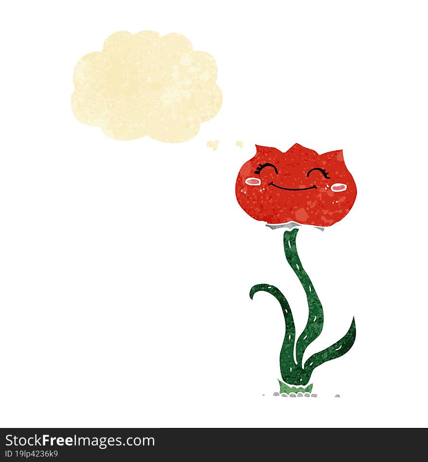 Cartoon Flower With Thought Bubble