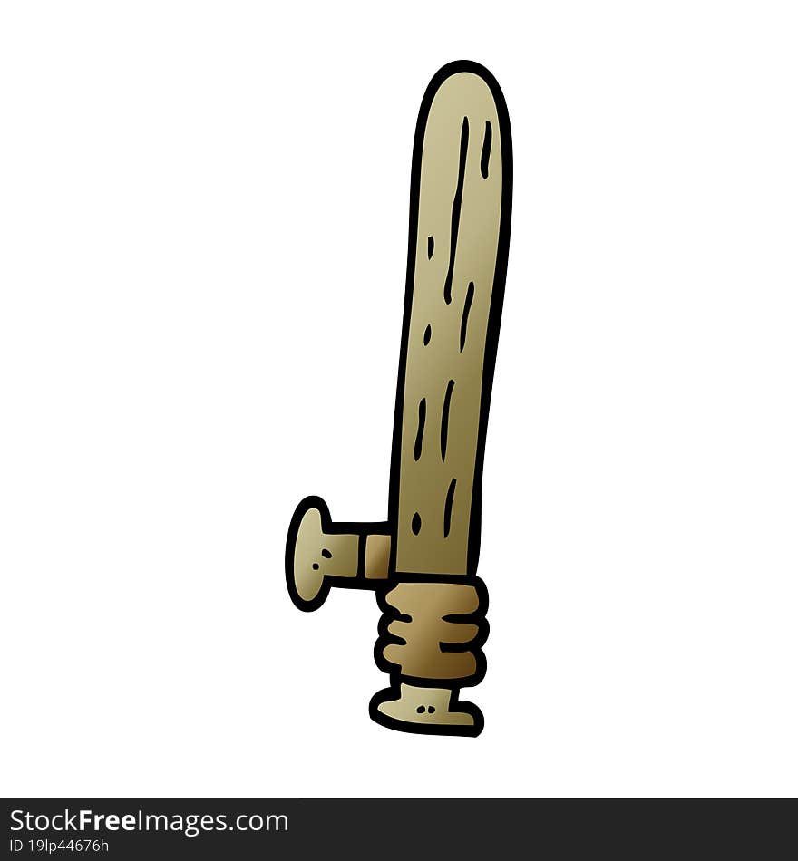 Cartoon Doodle Wooden Truncheon