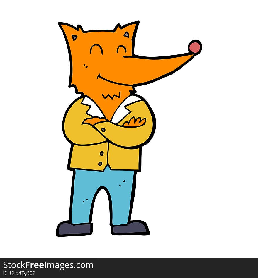 cartoon fox in shirt