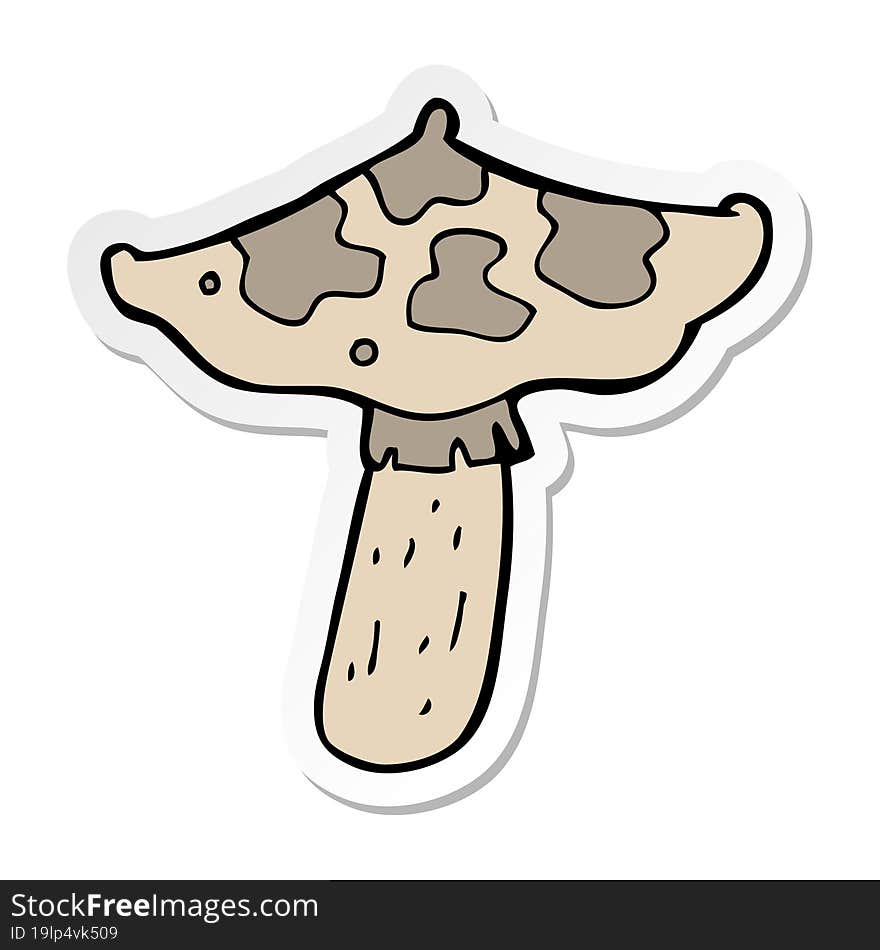 sticker of a cartoon toadstool