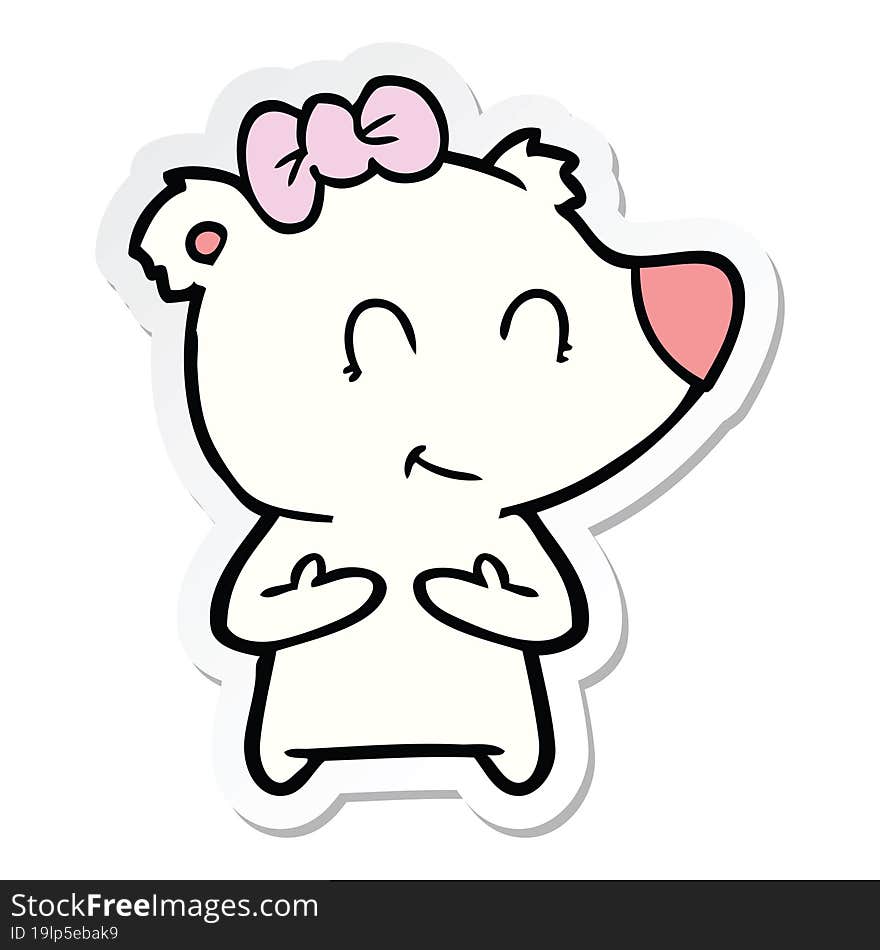 Sticker Of A Female Polar Bear Cartoon