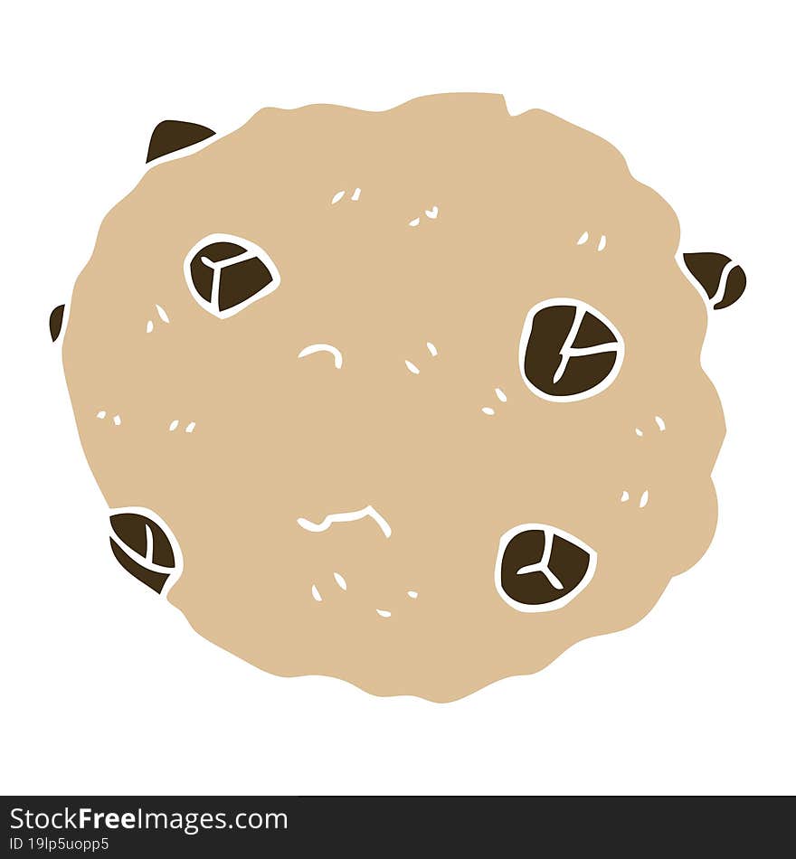 cartoon doodle chocolate chip cookie