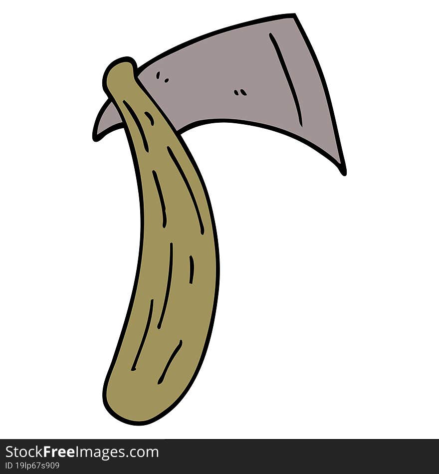 cartoon doodle sharp axe