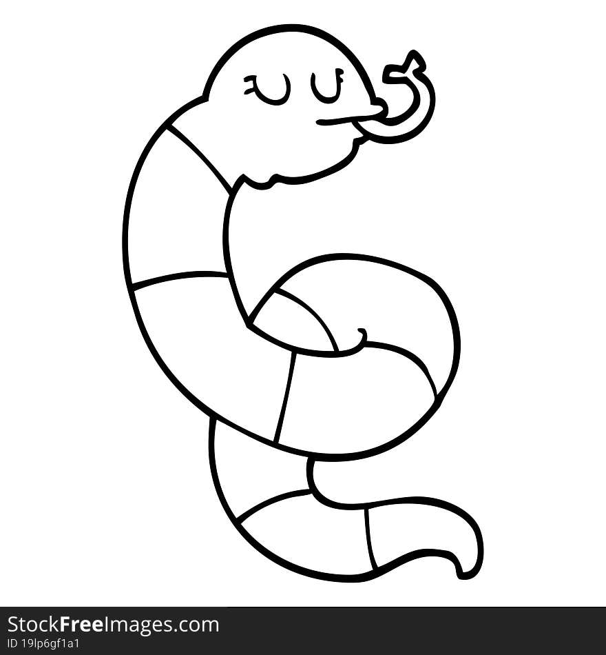 line drawing cartoon poisonous snake