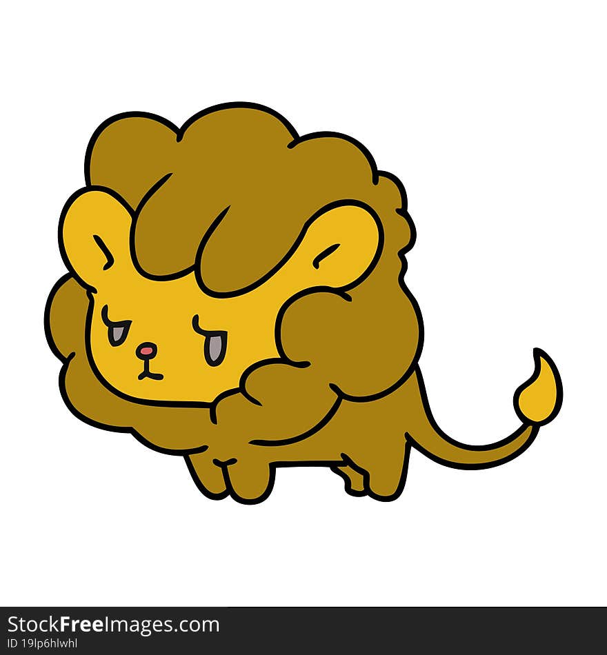 cartoon kawaii cute lion cub