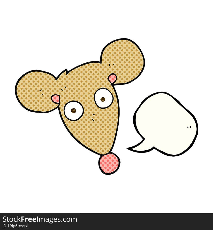 freehand drawn comic book speech bubble cartoon mouse