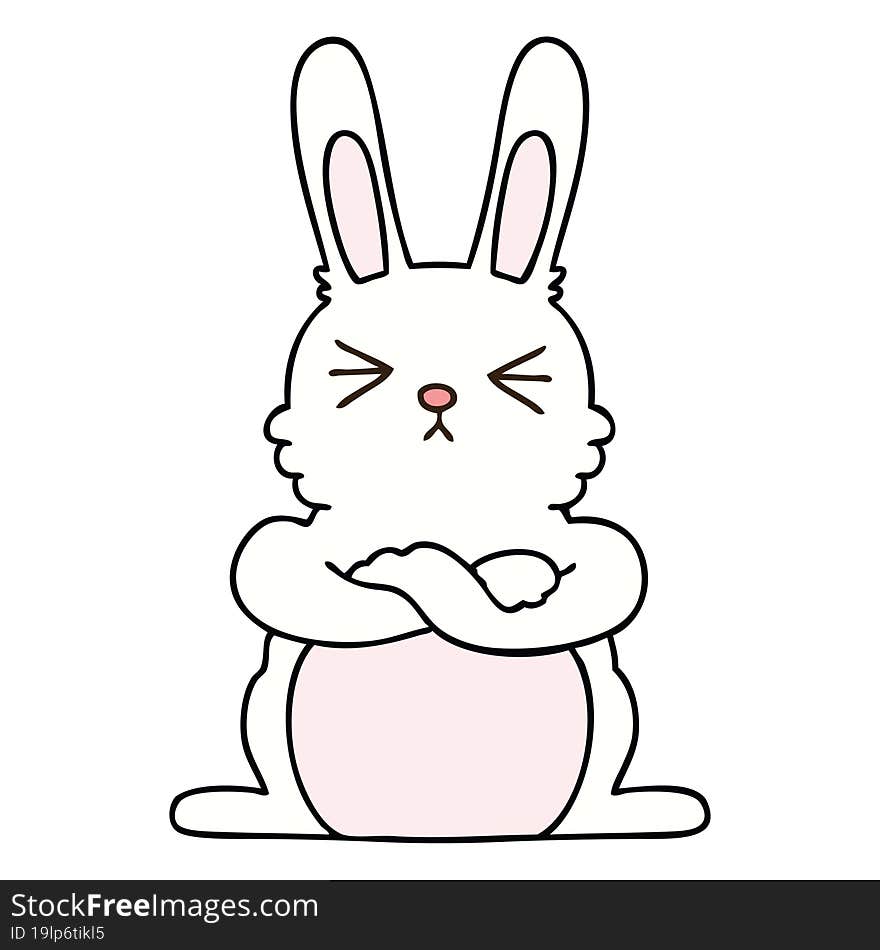 hand drawn quirky cartoon rabbit. hand drawn quirky cartoon rabbit