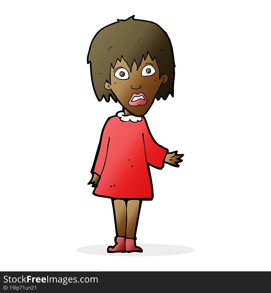 cartoon shocked woman