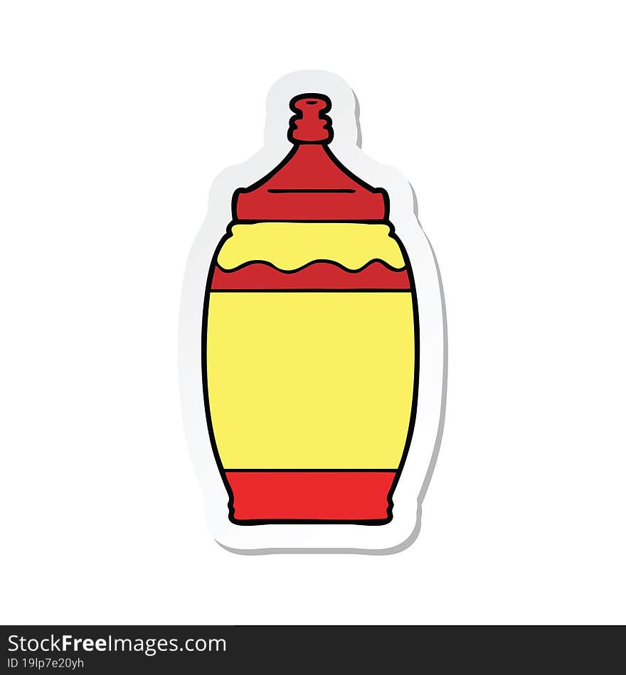 Sticker Of A Cartoon Ketchup Bottle