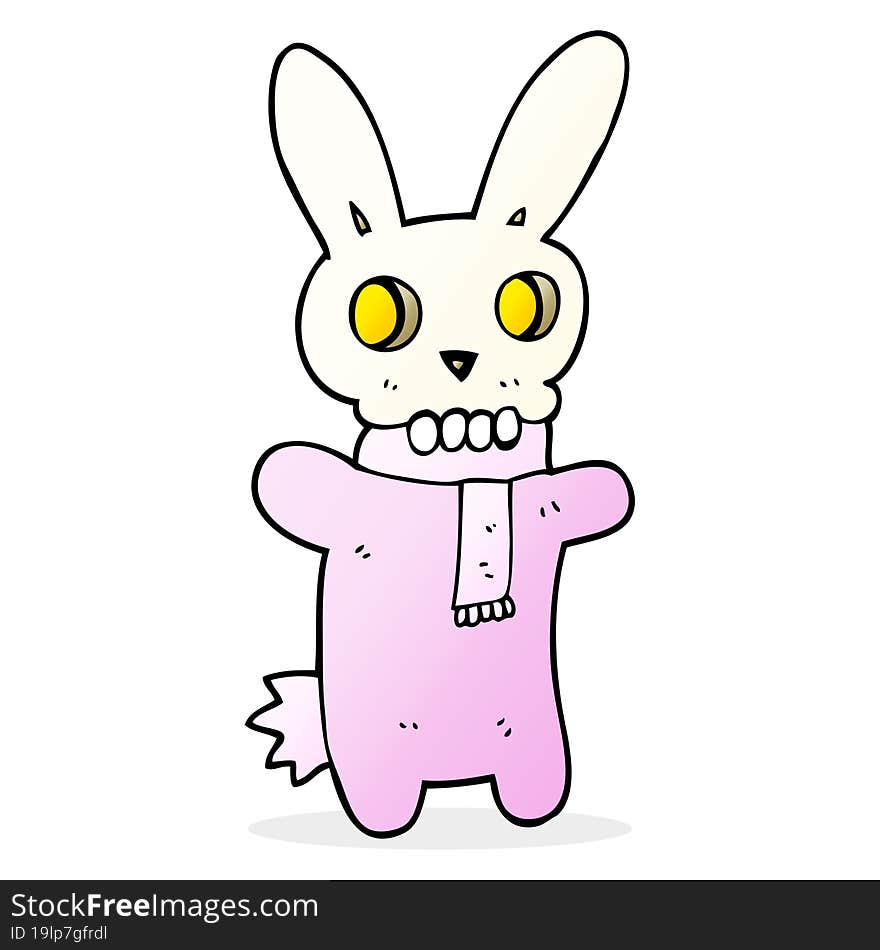 cartoon spooky skull rabbit