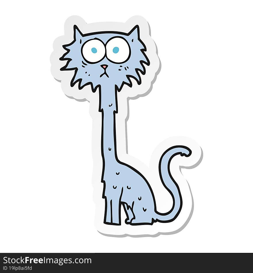 Sticker Of A Cartoon Cat