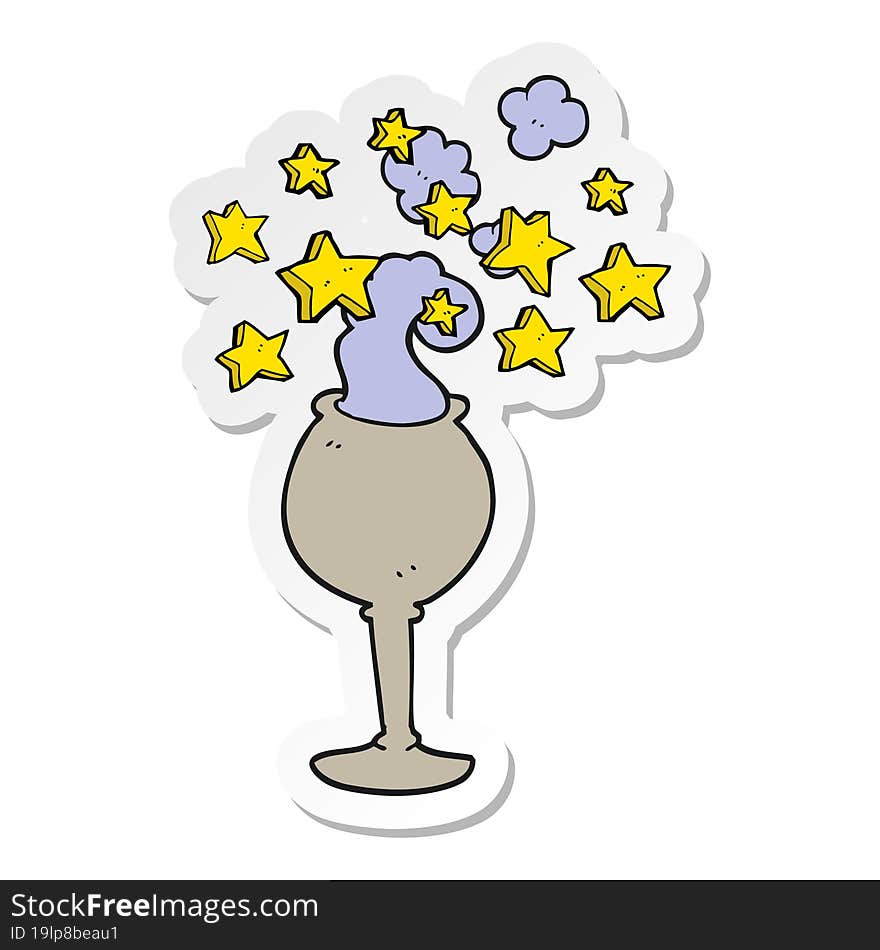 sticker of a cartoon magic goblet