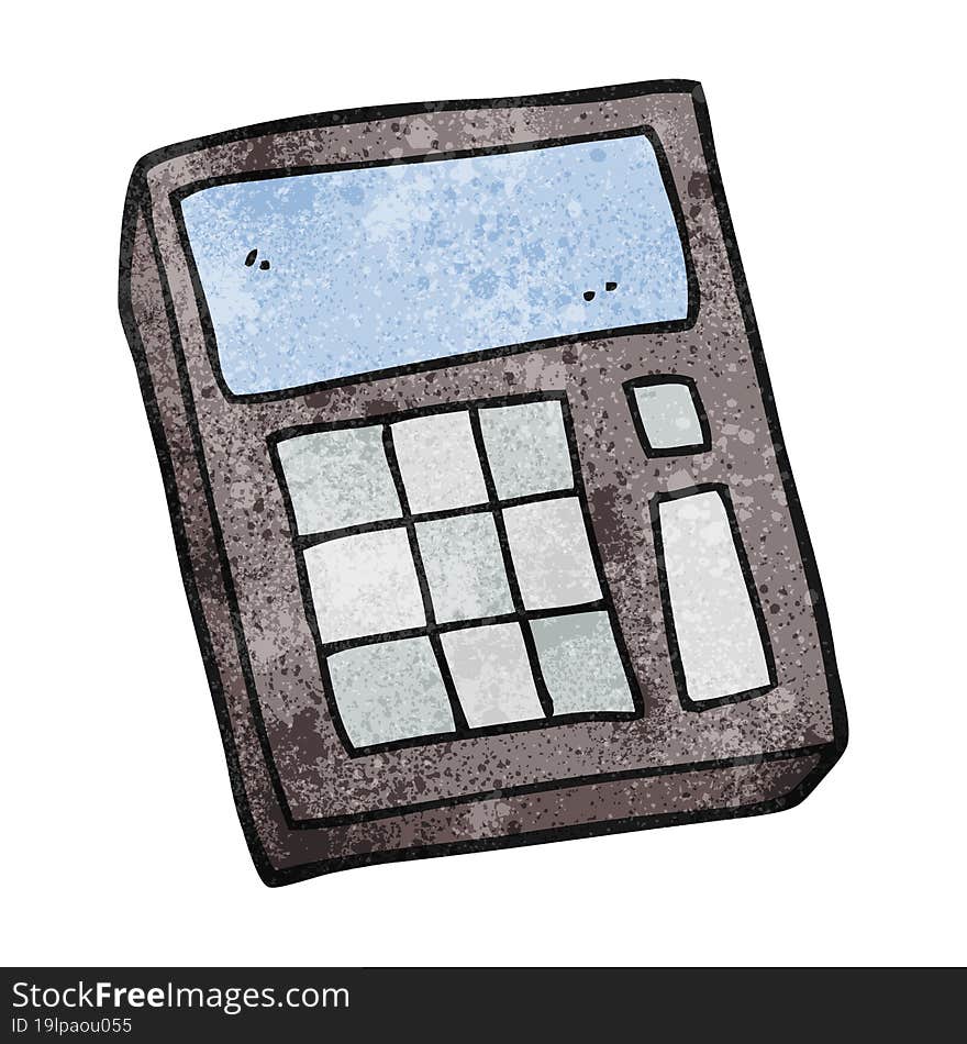 freehand textured cartoon calculator