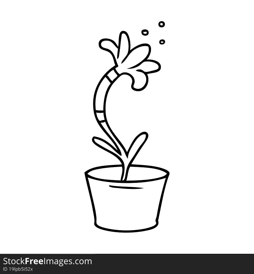 hand drawn line drawing doodle of a house plant