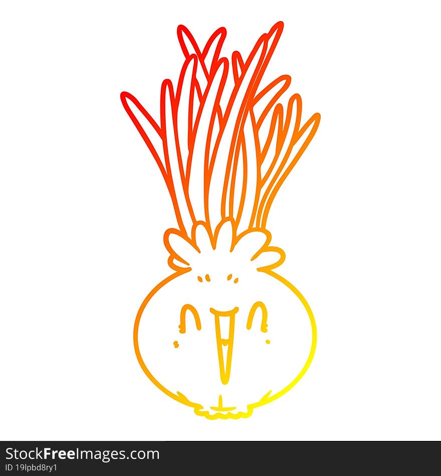 Warm Gradient Line Drawing Cartoon Onion