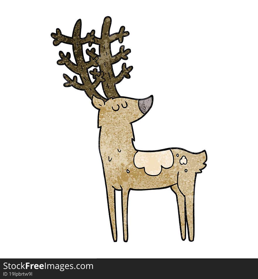 textured cartoon stag