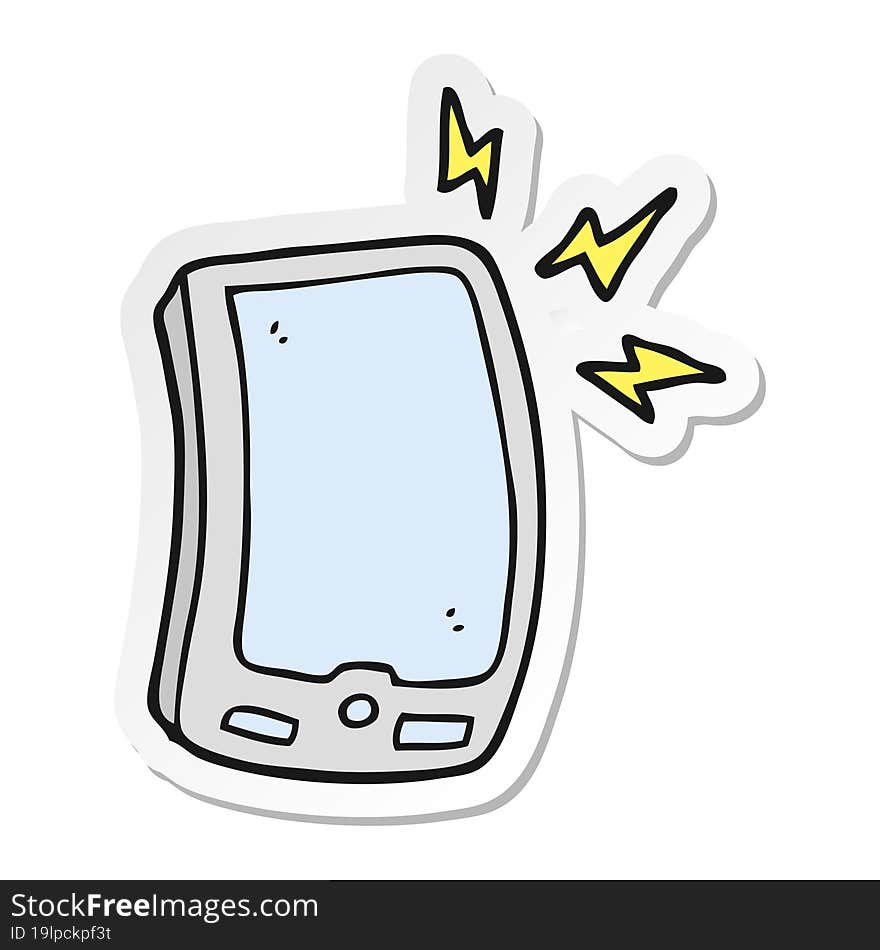 sticker of a cartoon mobile phone