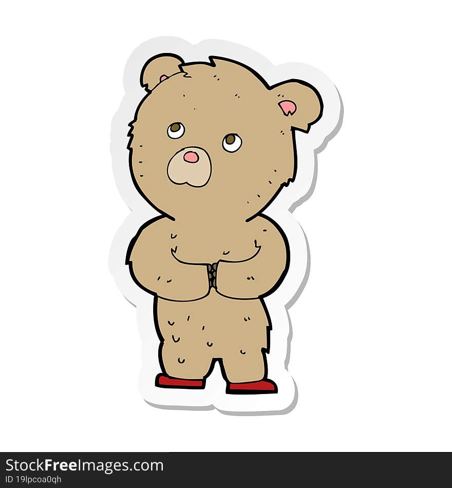 Sticker Of A Cartoon Teddy Bear