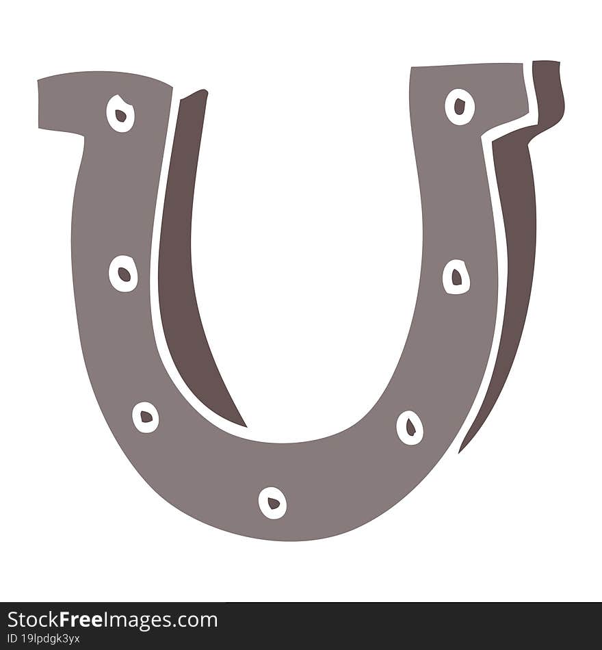 cartoon doodle horse shoe