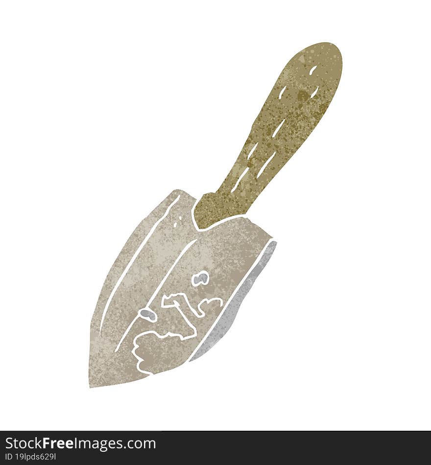 retro cartoon trowel