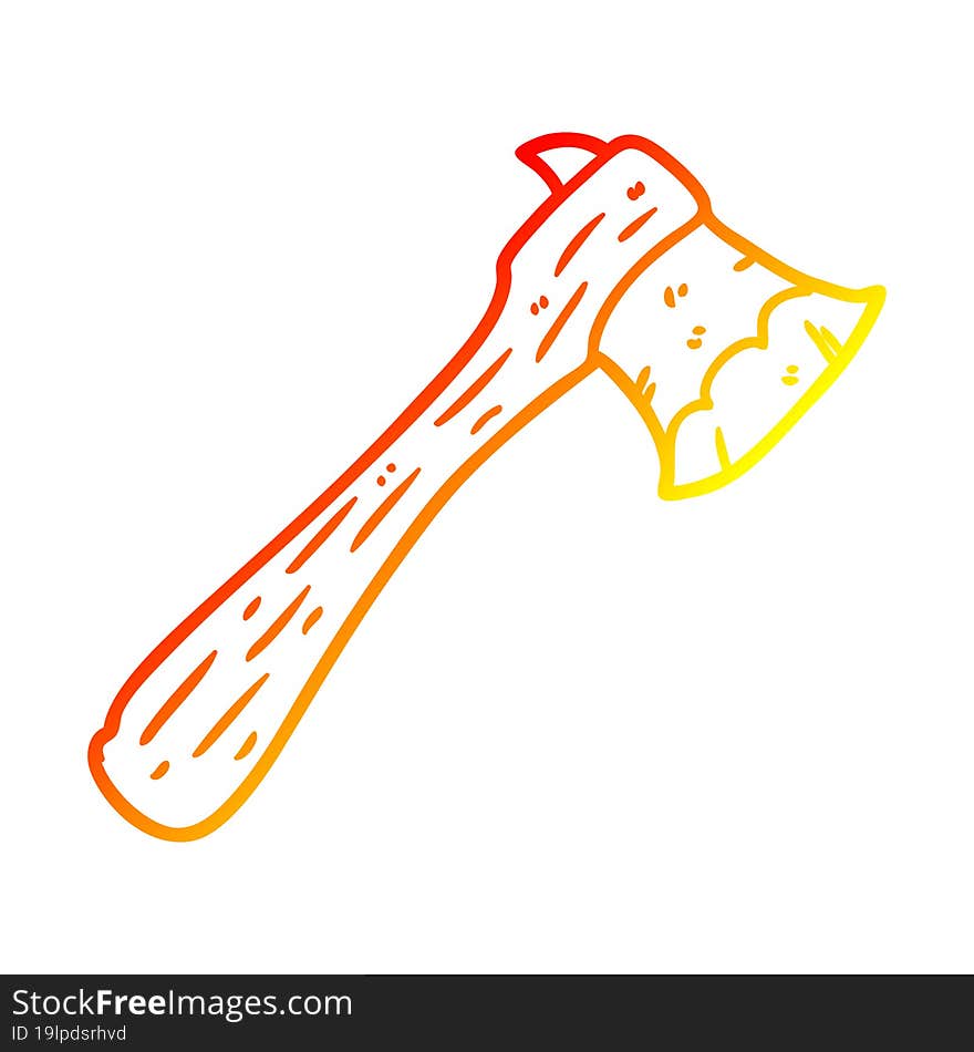 Warm Gradient Line Drawing Old Axe