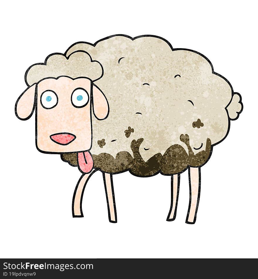 textured cartoon muddy sheep