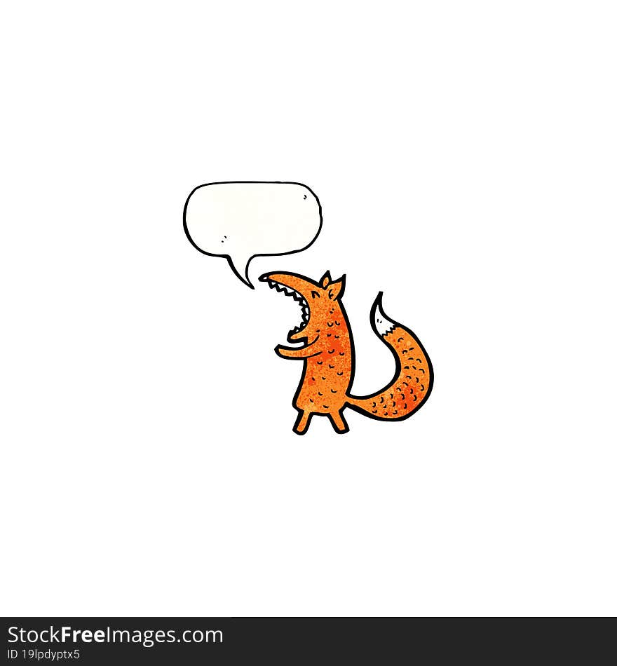 cartoon fox with speech bubble