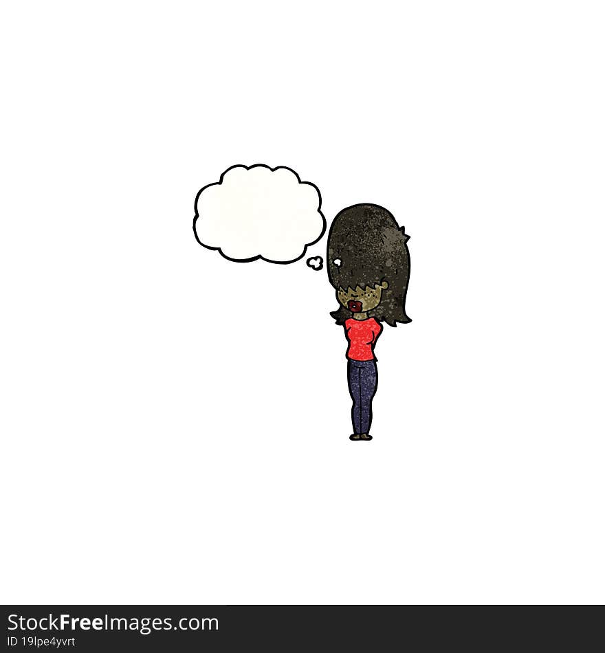 Cartoon Woman With Thought Bubble