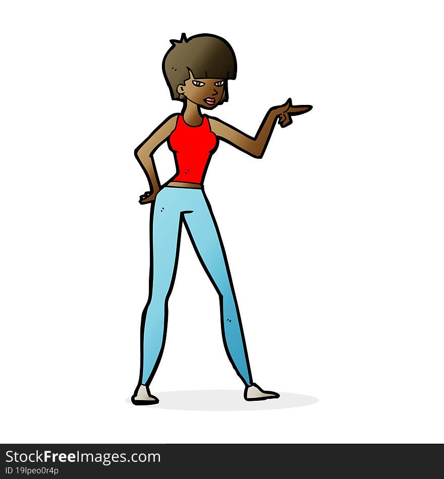 cartoon woman pointing