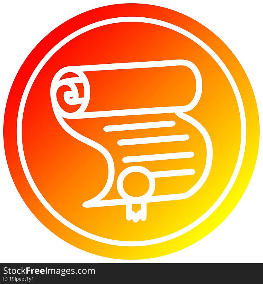 diploma certificate circular in hot gradient spectrum