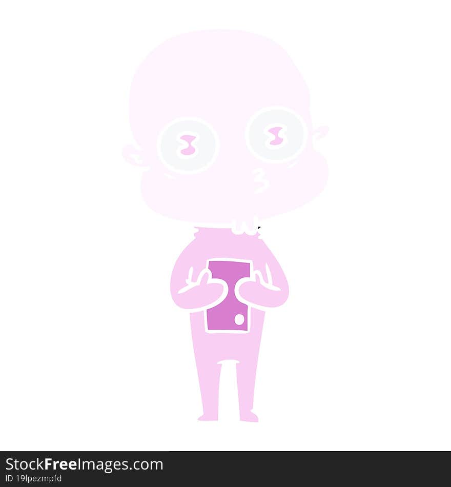 flat color style cartoon weird bald spaceman