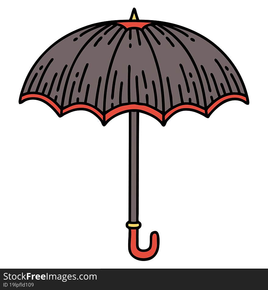 Traditional Tattoo Of An Umbrella